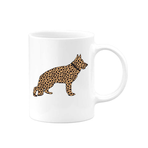German Shepherd Mug, Leopard German Shepherd, German Shepherd Coffee Mug, Chihuahua Gift, Dog Mom Mug, Gift For Her, Leopard Coffee Cup - Chase Me Tees LLC