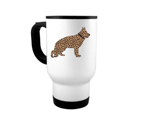 German Shepherd Mug, Leopard German Shepherd, German Shepherd Coffee Mug, Chihuahua Gift, Dog Mom Mug, Gift For Her, Leopard Coffee Cup - Chase Me Tees LLC