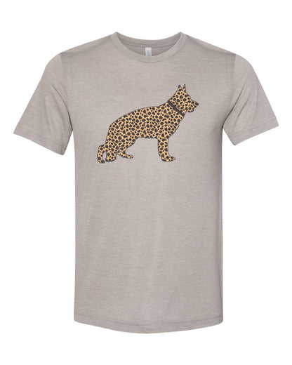 German Shepherd Shirt, Leopard German Shepherd, German Shepherd Tshirt, Dog Mom Shirt, Gift For Her, K-9 Shirt, Unisex Fit, German Shepherd - Chase Me Tees LLC
