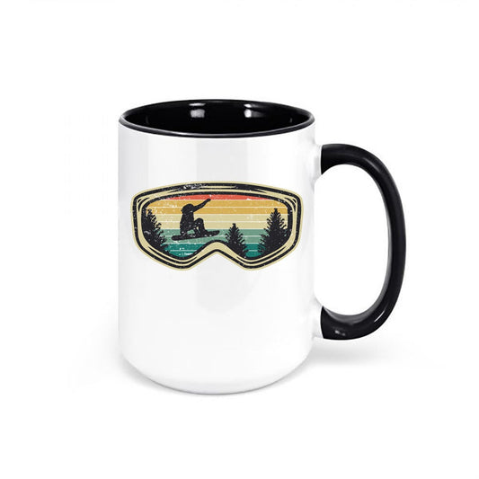 Snowboard Mug, Snowboard Goggles, Snowboard Gift, Ski Mug, Snowboard Coffee Cup, Coffee Cup, Gift For Him, Snow Mug, Gift For Snowboarder - Chase Me Tees LLC