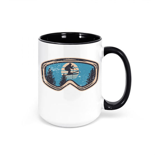 Skiing Coffee Mug, Ski Goggles, Ski Mug, Gift For Skier, Skiing Cup, Gift For Him, Skier Coffee Mug, Skiing Goggles, Mountain Mug, Ski Cup - Chase Me Tees LLC