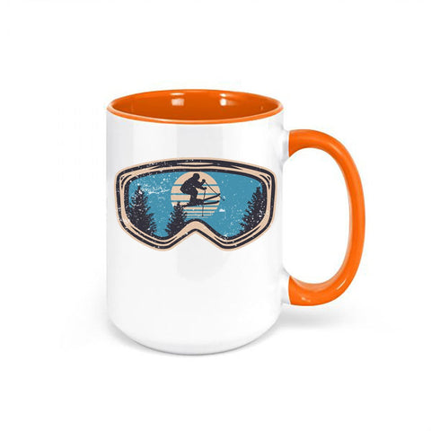 Skiing Coffee Mug, Ski Goggles, Ski Mug, Gift For Skier, Skiing Cup, Gift For Him, Skier Coffee Mug, Skiing Goggles, Mountain Mug, Ski Cup - Chase Me Tees LLC
