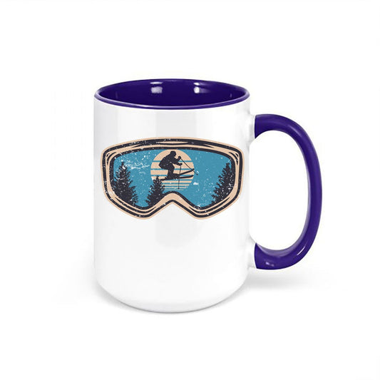 Skiing Coffee Mug, Ski Goggles, Ski Mug, Gift For Skier, Skiing Cup, Gift For Him, Skier Coffee Mug, Skiing Goggles, Mountain Mug, Ski Cup - Chase Me Tees LLC