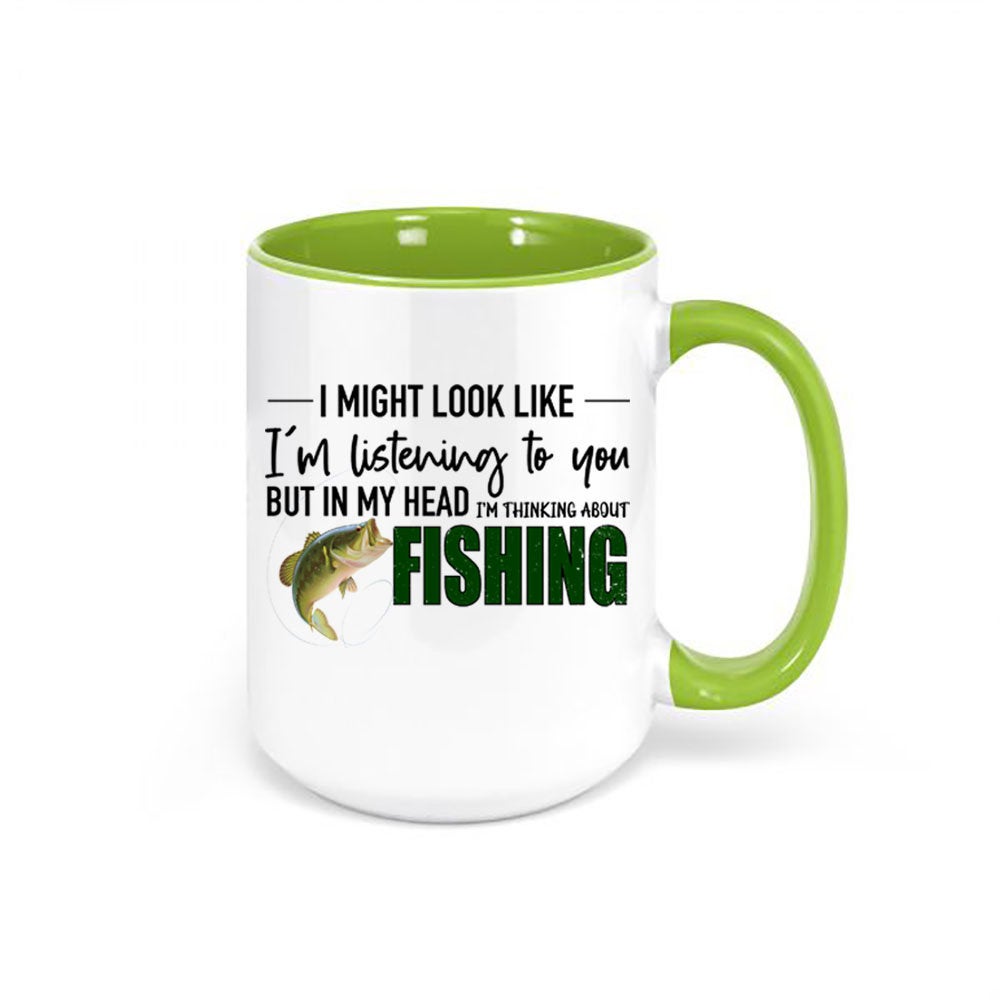 Fishing Mug, Thinking About Fishing, Fishing Gift, Fishing Coffee Cup, Fisherman Mug, Gift For Fisherman, Dad Mug, Father's Day Gift, Fish - Chase Me Tees LLC