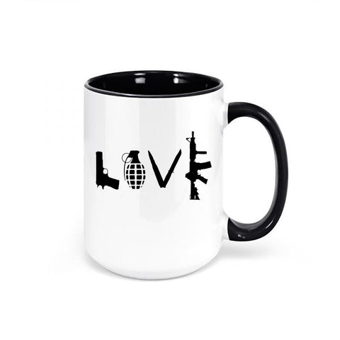 Gun Mug, Gun Gift, Gun Lover, Love Gun, Gift For Him, Sublimated Design, Gift For Gun Lover, Dad Coffee Mug, 2nd Amendment Mug, Grandma Gift - Chase Me Tees LLC