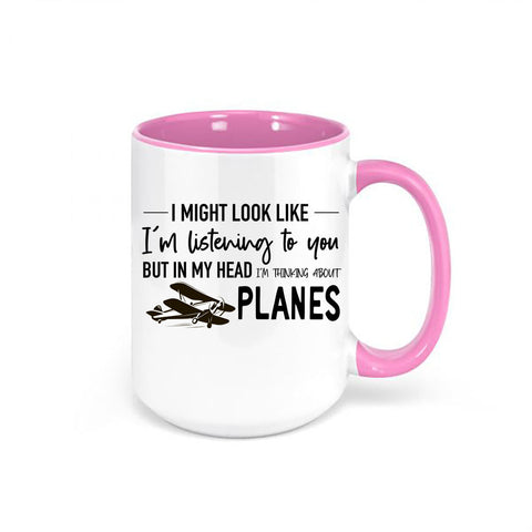 Plane Mug, Thinking About Planes, Plane Gift, Gift For Him, Plane Lover, Father's Day Gift, Planes, Plane Coffee Cup, Plane Cup, Grandpa - Chase Me Tees LLC