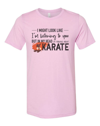 Karate Shirt, Thinking About Karate, Martial Arts Shirt, Karate Gift, Black Belt Shirt, Funny Shirts, Gift For Him, Martial Arts Gift - Chase Me Tees LLC