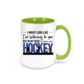 Hockey Coffee Mug, Hockey Gift, Thinking About Hockey, Ice Hockey Mug, Gift For Him, Sports Fan, Hockey Cup, Sublimated Design, Hockey Fan - Chase Me Tees LLC