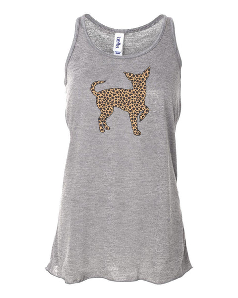 Chihuahua Tank Top, Leopard Chihuahua, Racerback, Gift For Her, Leopard Tank, Chihuahua Gift, Chihuahua Owner, Gym Top, Ladies Gym Tank - Chase Me Tees LLC