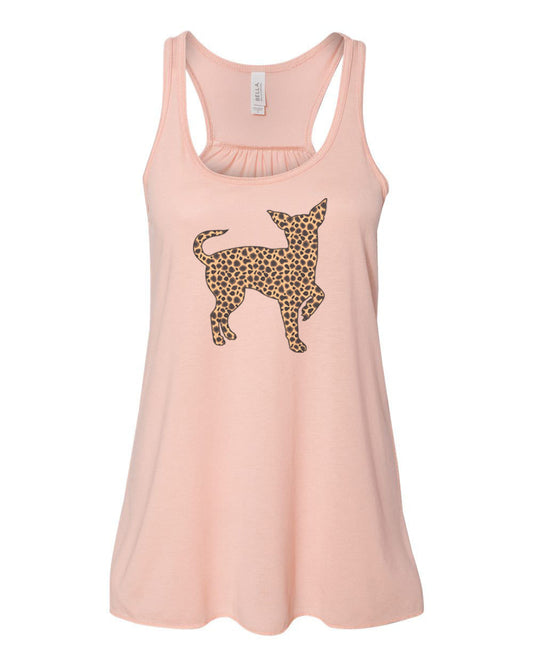 Chihuahua Tank Top, Leopard Chihuahua, Racerback, Gift For Her, Leopard Tank, Chihuahua Gift, Chihuahua Owner, Gym Top, Ladies Gym Tank - Chase Me Tees LLC