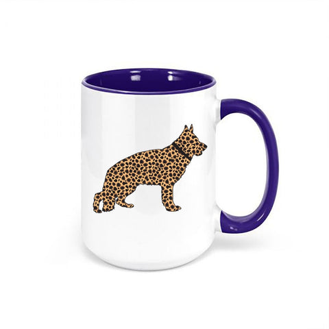 German Shepherd Mug, Leopard German Shepherd, German Shepherd Coffee Mug, Chihuahua Gift, Dog Mom Mug, Gift For Her, Leopard Coffee Cup - Chase Me Tees LLC