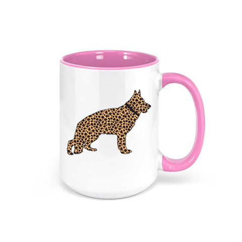German Shepherd Mug, Leopard German Shepherd, German Shepherd Coffee Mug, Chihuahua Gift, Dog Mom Mug, Gift For Her, Leopard Coffee Cup - Chase Me Tees LLC