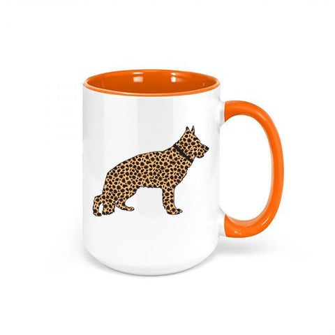 German Shepherd Mug, Leopard German Shepherd, German Shepherd Coffee Mug, Chihuahua Gift, Dog Mom Mug, Gift For Her, Leopard Coffee Cup - Chase Me Tees LLC