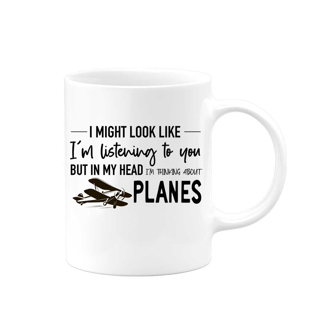 Plane Mug, Thinking About Planes, Plane Gift, Gift For Him, Plane Lover, Father's Day Gift, Planes, Plane Coffee Cup, Plane Cup, Grandpa - Chase Me Tees LLC