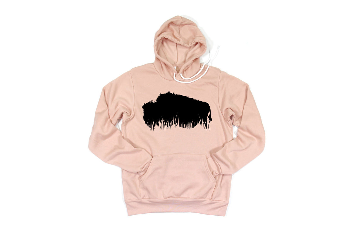 Buffalo Hoodie, Grass Buffalo, Bison Hoodie, Unisex Hoodie, Gift For Him, Buffalo Lover, Bison Gift, Gift For Her, Funny Hoodies, Bison - Chase Me Tees LLC