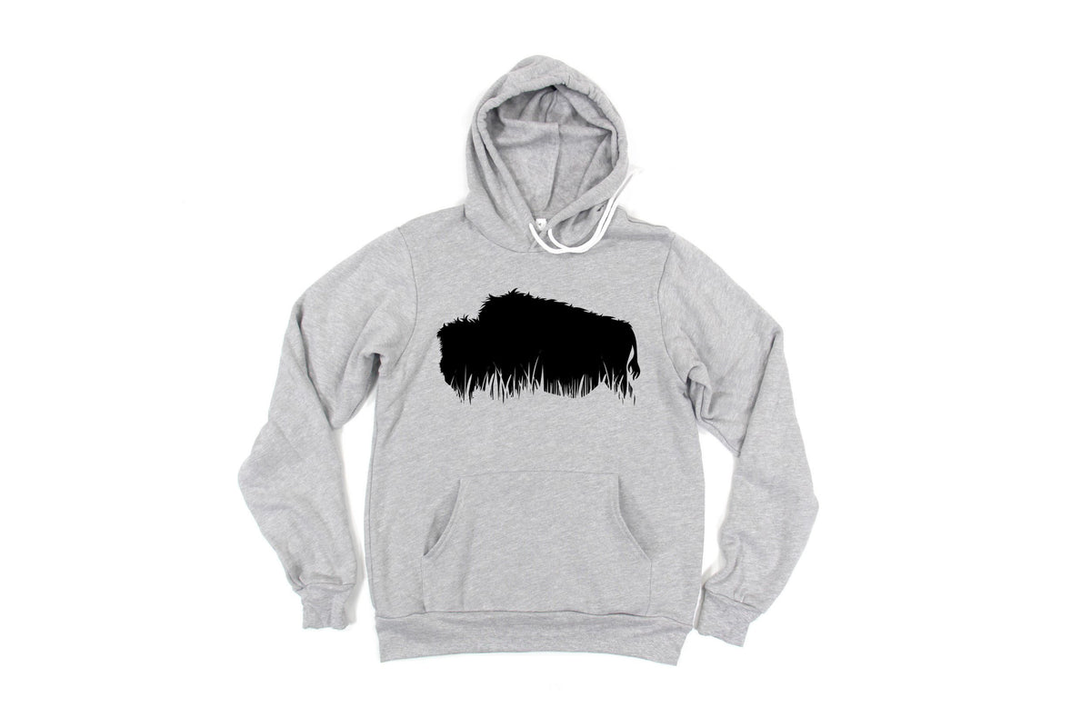 Buffalo Hoodie, Grass Buffalo, Bison Hoodie, Unisex Hoodie, Gift For Him, Buffalo Lover, Bison Gift, Gift For Her, Funny Hoodies, Bison - Chase Me Tees LLC