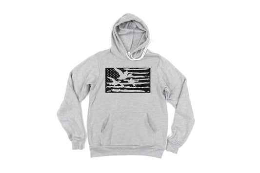 Duck Hunting Hoodie, Duck Flag, Duck Hunting Gift, Waterfowl Hunting, Gift For Duck Hunter, Hunting Gift, Waterfowl Hoodie, Gift For Him - Chase Me Tees LLC