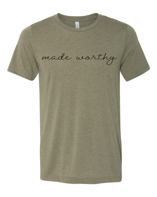 Christian Shirt, Made Worthy, Religious Shirt, Unisex Fit, Jesus Shirt, Gift For Her, Christian Apparel, Inspirational Shirt, Godly Shirt - Chase Me Tees LLC