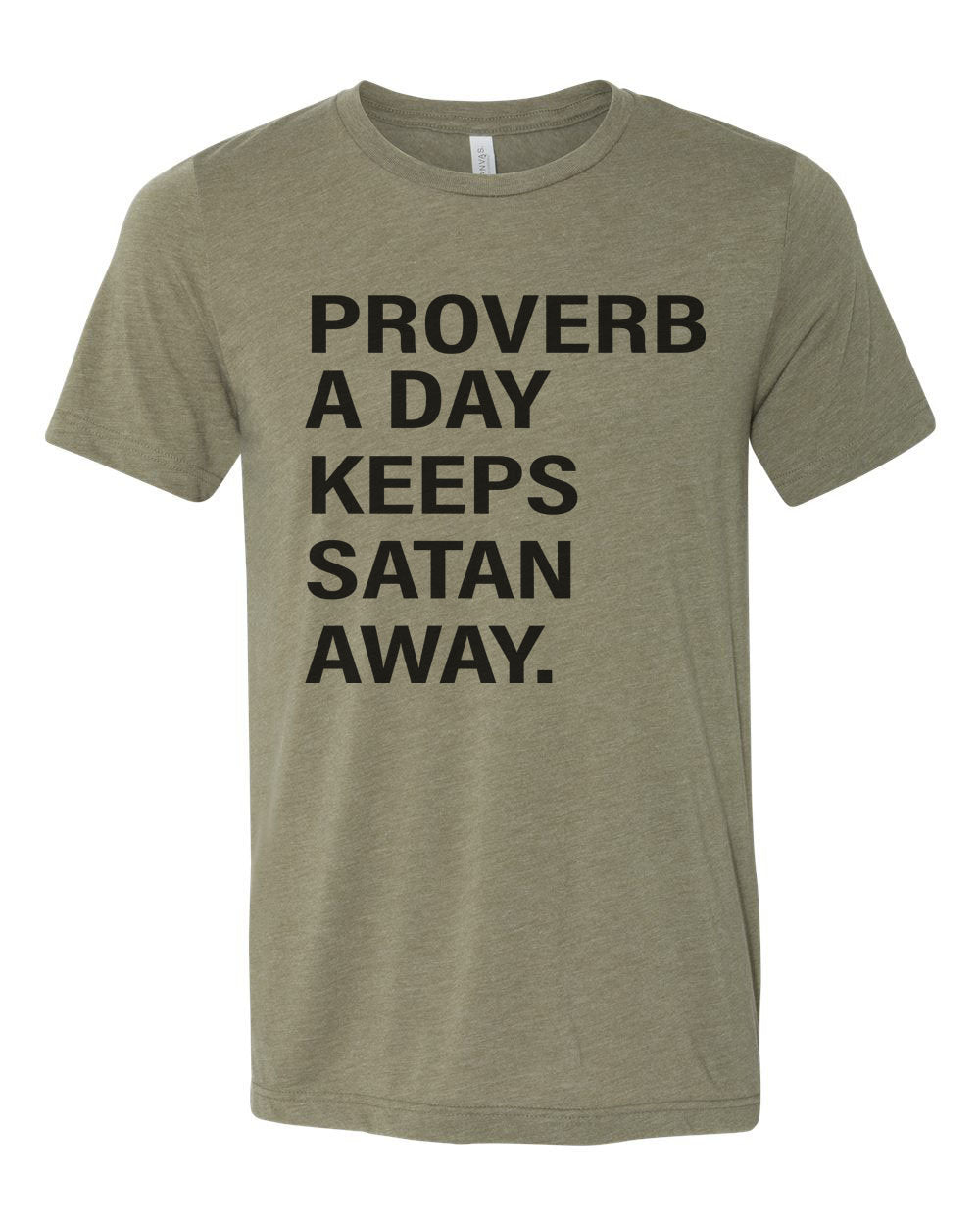 Christian Shirt, Proverb A Day Keeps Satan Away, Religious Shirt, Unisex Fit, Jesus Shirt, Gift For Her, Christian Apparel, Inspirational T - Chase Me Tees LLC