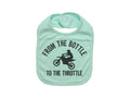 Dirt Bike Bib, From The Bottle To The Throttle, Motocross Baby Bib, Baby Shower Gift, Baby Announcement, Funny Bibs, Dirt Bike Baby, Bibs - Chase Me Tees LLC
