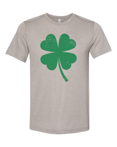 St. Patricks Day Shirt, Shamrock Shirt, Four Leaf Clover, Unisex Fit, Distressed Clover, Clover Shirt, 4 Leaf Clover, Shamrock, St Patricks - Chase Me Tees LLC