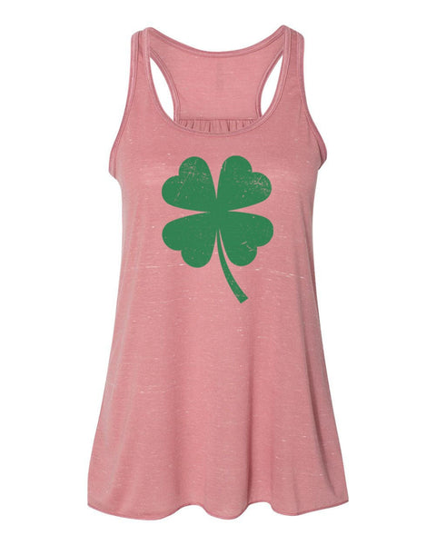 Shamrock Tank Top, Four Leaf Clover, St. Patricks Day Tank, Racerback, Gift For Her, Women's Racerback, Shamrock Racerback, St. Patricks Day - Chase Me Tees LLC