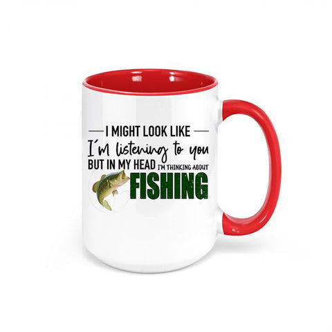 Fishing Mug, Thinking About Fishing, Fishing Gift, Fishing Coffee Cup, Fisherman Mug, Gift For Fisherman, Dad Mug, Father's Day Gift, Fish - Chase Me Tees LLC