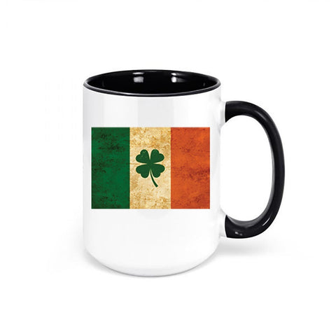Irish Coffee Mug, Irish Flag, Irish Flag Mug, St. Patricks Day Mug, Ireland Cup, Sublimated Design, Four Leaf Clover Mug, Shamrock Mug - Chase Me Tees LLC