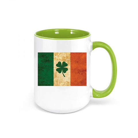 Irish Coffee Mug, Irish Flag, Irish Flag Mug, St. Patricks Day Mug, Ireland Cup, Sublimated Design, Four Leaf Clover Mug, Shamrock Mug - Chase Me Tees LLC