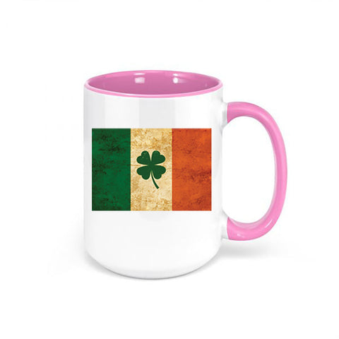 Irish Coffee Mug, Irish Flag, Irish Flag Mug, St. Patricks Day Mug, Ireland Cup, Sublimated Design, Four Leaf Clover Mug, Shamrock Mug - Chase Me Tees LLC