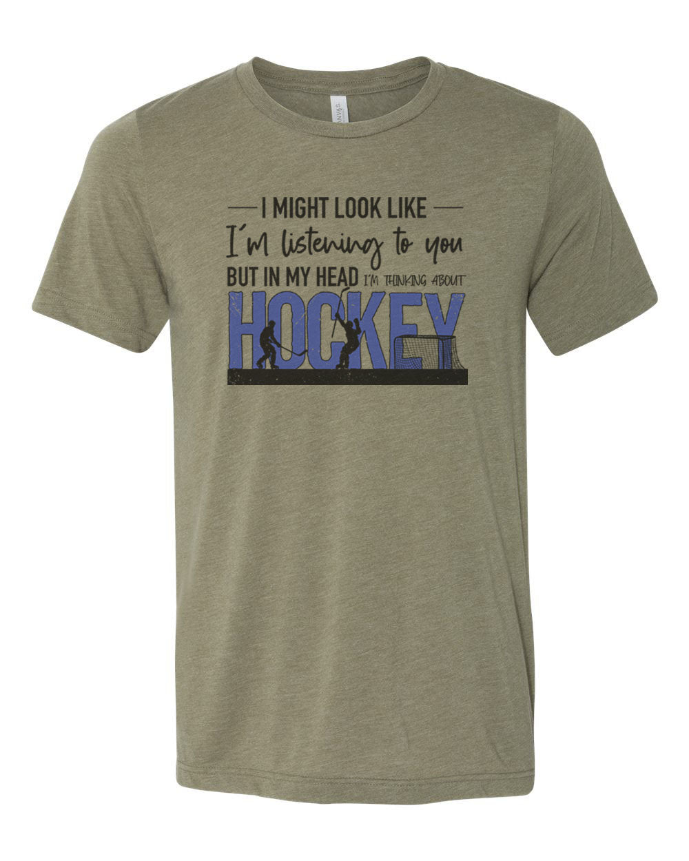Hockey Shirt, Thinking About Hockey, Ice Hockey Shirt, Hockey Gift, Unisex Fit, Sublimated Design, Super Soft, Gift For Him, Hockey Tshirt - Chase Me Tees LLC