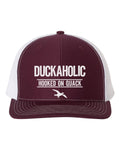 Duck Hunting Hat, Duckaholic, Hooked On Quack, Waterfowl Hat, Duck Hunting Gift, Gift For Duck Hunter, Hunting Hat, Dad Gift, White Text - Chase Me Tees LLC