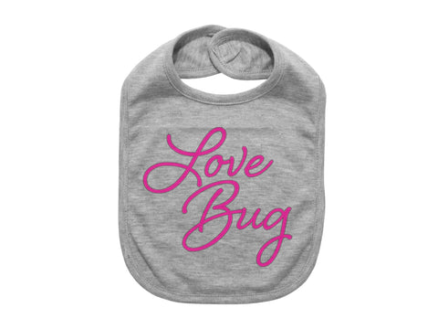 Love Bug, Baby Bibs, Valentine's Day Bib, Baby Gift, Baby Valentines, Cute Baby Bibs, Newborn Bib, Love Bug Bib, Valentines Baby, Vday Bib - Chase Me Tees LLC