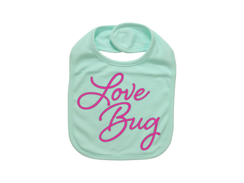 Love Bug, Baby Bibs, Valentine's Day Bib, Baby Gift, Baby Valentines, Cute Baby Bibs, Newborn Bib, Love Bug Bib, Valentines Baby, Vday Bib - Chase Me Tees LLC