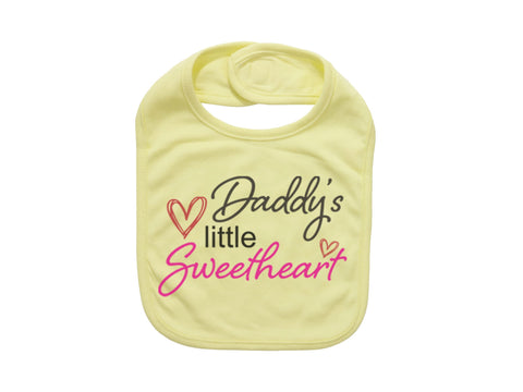 Valentine's Day Bib, Daddy's Little Sweetheart, Sweetheart Bib, Baby Girl Bib, Valentine's Day, Love Day, Baby Girl Gift, Baby Announcement - Chase Me Tees LLC