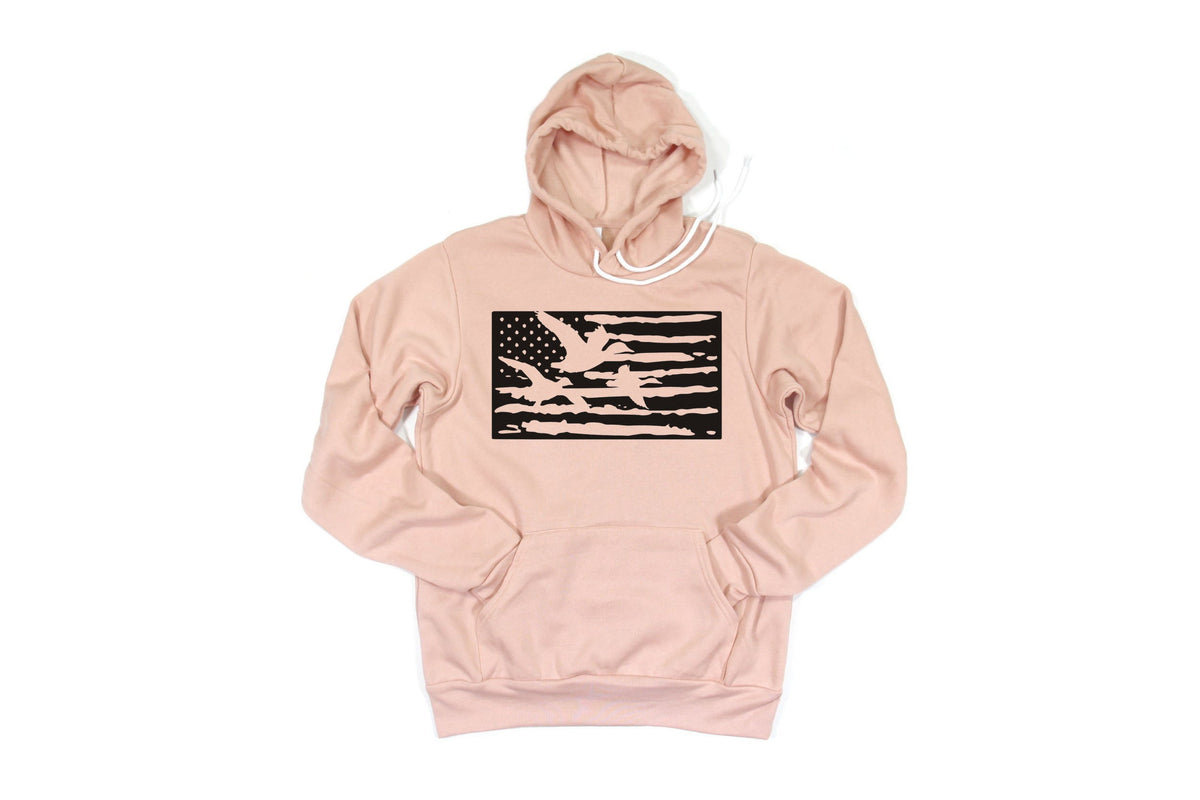 Duck Hunting Hoodie, Duck Flag, Duck Hunting Gift, Waterfowl Hunting, Gift For Duck Hunter, Hunting Gift, Waterfowl Hoodie, Gift For Him - Chase Me Tees LLC