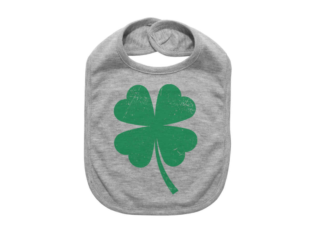 Four Leaf Clover, St. Patricks Day Bib, Baby Bib, Shamrock Baby Bib, Shamrock Bib, Gift For Baby, Four Leaf Baby Bib, Baby Shower Gift - Chase Me Tees LLC