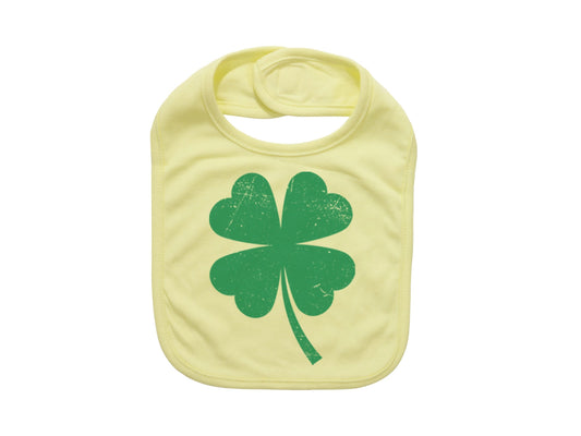 Four Leaf Clover, St. Patricks Day Bib, Baby Bib, Shamrock Baby Bib, Shamrock Bib, Gift For Baby, Four Leaf Baby Bib, Baby Shower Gift - Chase Me Tees LLC