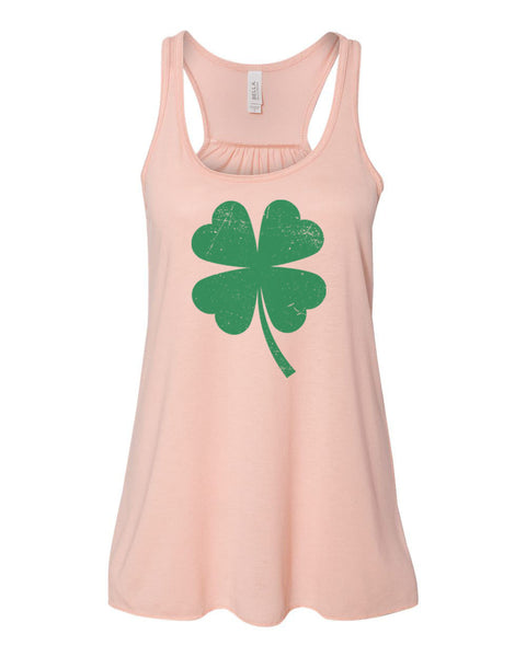 Shamrock Tank Top, Four Leaf Clover, St. Patricks Day Tank, Racerback, Gift For Her, Women's Racerback, Shamrock Racerback, St. Patricks Day - Chase Me Tees LLC