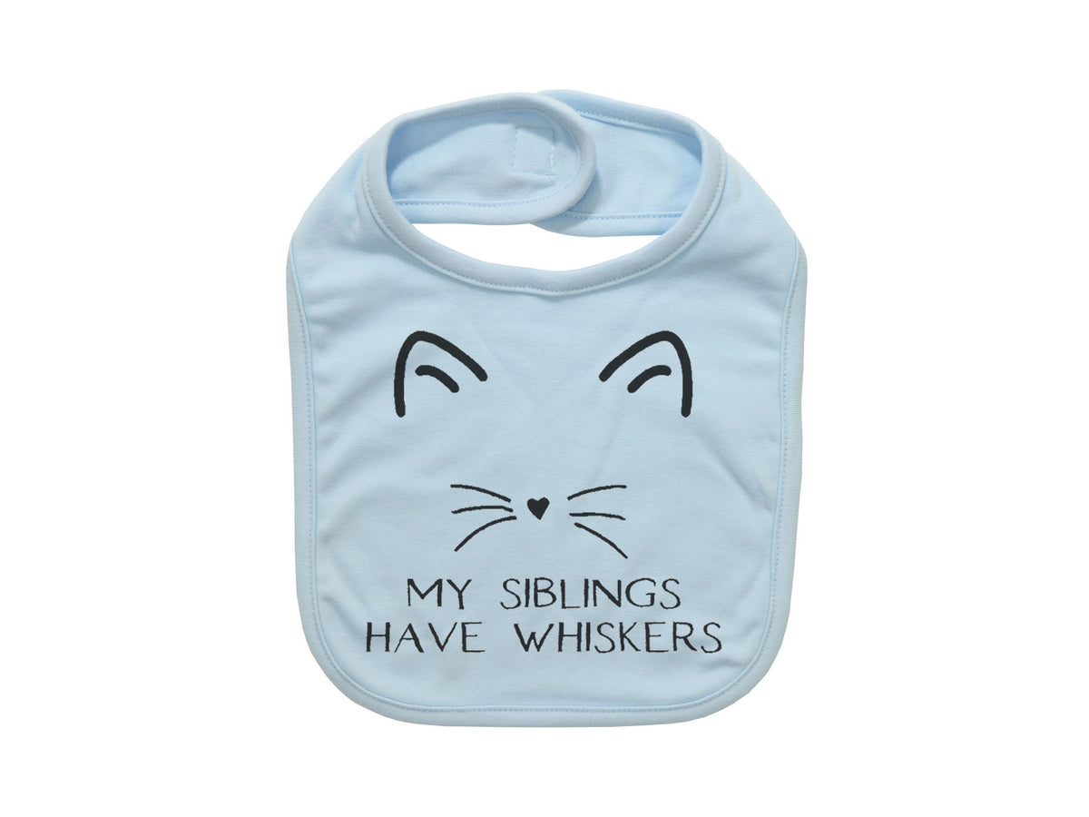 My Siblings Have Whiskers, Cat Baby Bib, Cat Bib, Baby Shower, Gift For Baby, Baby Cat Bib, Cat Baby, Kitten Baby Bib, Cat And Baby, Bibs - Chase Me Tees LLC