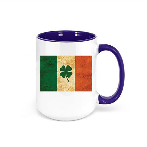 Irish Coffee Mug, Irish Flag, Irish Flag Mug, St. Patricks Day Mug, Ireland Cup, Sublimated Design, Four Leaf Clover Mug, Shamrock Mug - Chase Me Tees LLC
