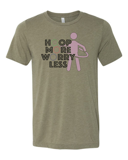 Hula Hoop Shirt, Hoop More Worry Less, Hula Hooper, Hula Shirt, Unisex Fit, Sublimated Design, Hula Hoop Gift, Hooper Shirt, Hippie Shirt - Chase Me Tees LLC