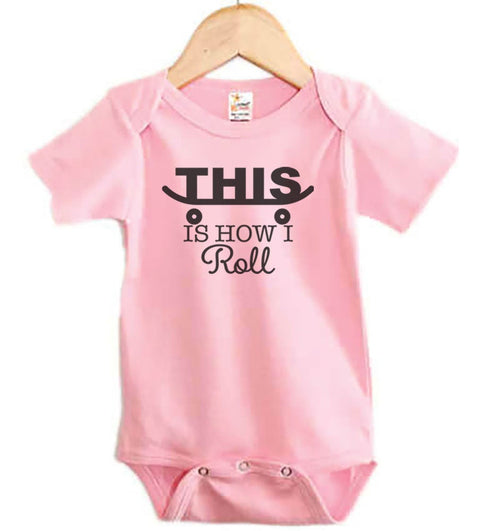 Skateboard Onesie, This Is How I Roll, Baby Skateboarding Outfit, Skating Onesie, Skateboard Bodysuit, Future Skateboarder, Gift For Baby - Chase Me Tees LLC