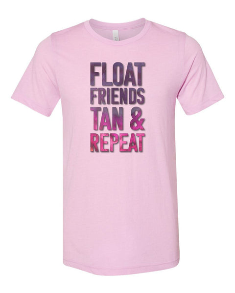 Float Trip Shirt, Float Friends Tan & Repeat, Floating Shirt, Summer Tee, Best Friends Shirt, Unisex Fit, Sublimated Design, Kayaking Shirt - Chase Me Tees LLC