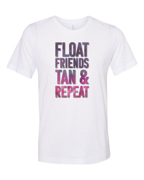 Float Trip Shirt, Float Friends Tan & Repeat, Floating Shirt, Summer Tee, Best Friends Shirt, Unisex Fit, Sublimated Design, Kayaking Shirt - Chase Me Tees LLC