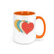 Heart Mug, Colorful Hearts, Valentine's Day Mug, Heart Coffee Cup, Gift For Her, Valentine's Mug, Sublimated Design, Vintage Hearts, Retro - Chase Me Tees LLC
