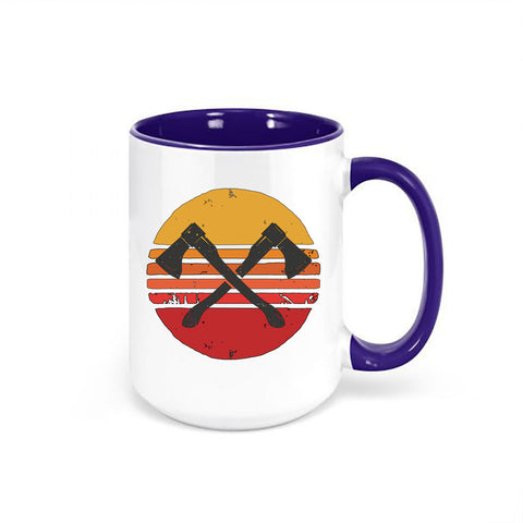 Axe Throwing Mug, Axe Sunset, Lumberjack Mug, Axe Coffee Cup, Gift For Him, Sublimated Design, Axe Gift, Lumberjack Gift, Logger Mug, Axes - Chase Me Tees LLC