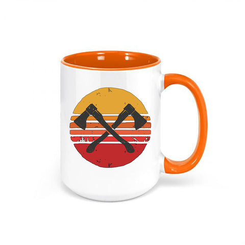 Axe Throwing Mug, Axe Sunset, Lumberjack Mug, Axe Coffee Cup, Gift For Him, Sublimated Design, Axe Gift, Lumberjack Gift, Logger Mug, Axes - Chase Me Tees LLC