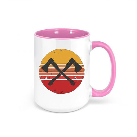 Axe Throwing Mug, Axe Sunset, Lumberjack Mug, Axe Coffee Cup, Gift For Him, Sublimated Design, Axe Gift, Lumberjack Gift, Logger Mug, Axes - Chase Me Tees LLC
