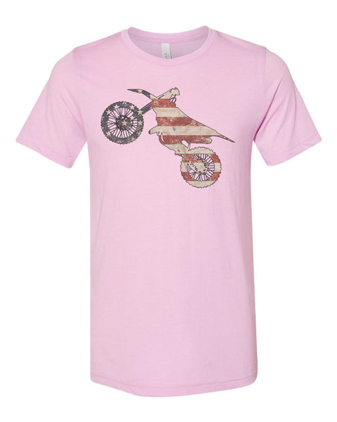 Dirt Bike Shirt, Dirt Bike Flag, Patriotic Shirt, Motorcycle Shirt, Unisex Fit, American Pride, Gift For Him, Motor Sports, Racing Shirt - Chase Me Tees LLC